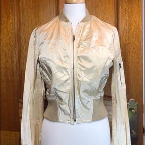BeBe Gold Satin Retro Bomber Jacket